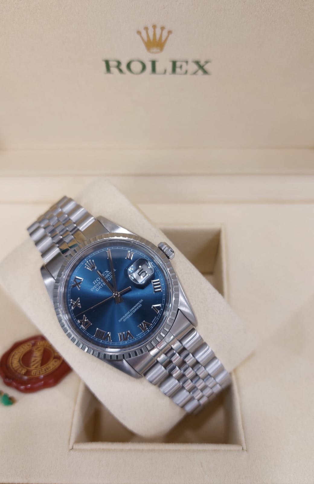 Rolex datejust sale blu numeri romani